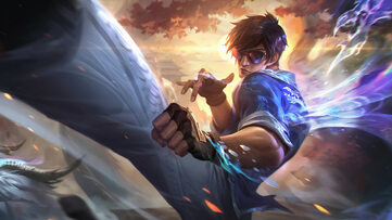 Lee Sin Dragon Fist Blue Chroma LoL Wallpaper Thumbnail